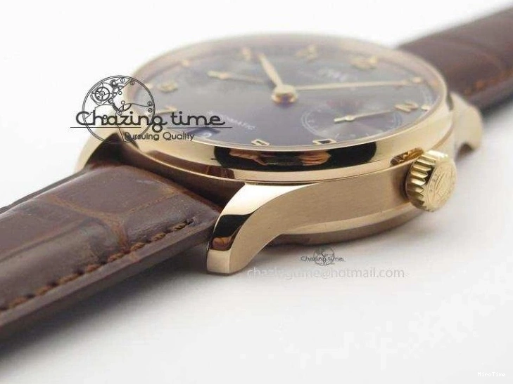 MIROTIME 0410 Unisex Portuguese Real PR RG IW500702 ZF 1:1 Best Edition On Brown Leather Strap A52010 V 7303